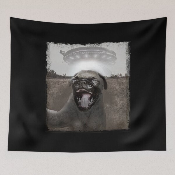 Item preview, Funny Smile Dog Selfie for Pug Lovers Funny Ufo Pug Dog  designed and sold by tincho86tb.