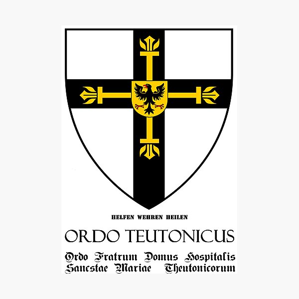 Item preview, Teutonic Order flag with Latin name of the order designed and sold by MDMDO.