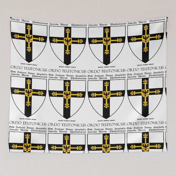 Item preview, Teutonic Order flag with Latin name of the order designed and sold by MDMDO.