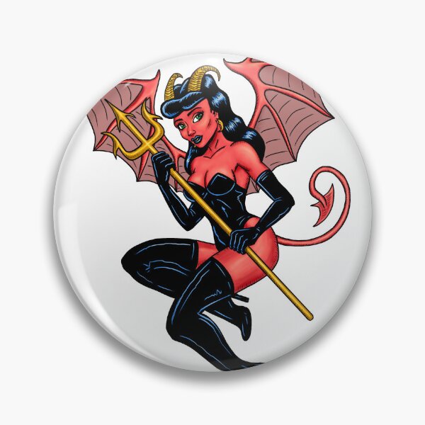 Item preview, Devil Girl Pinup with Pitchfork designed and sold by Blissternal.