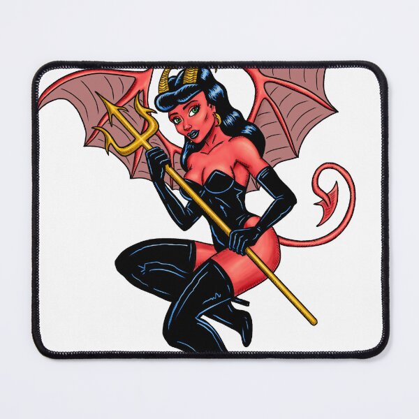 Item preview, Devil Girl Pinup with Pitchfork designed and sold by Blissternal.