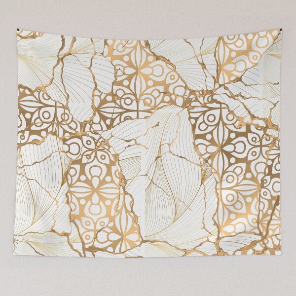 Item preview, Golden Lines. Japanese Kintsugi Pattern designed and sold by CatCoconut-Art.