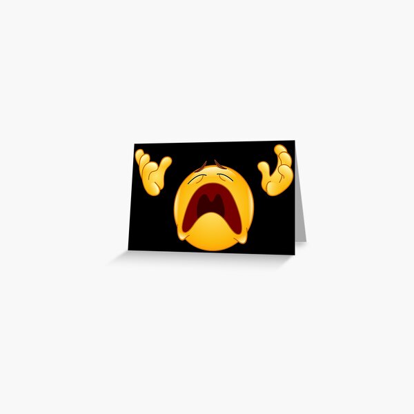 Emoji Disappearing Funny Meme Sad Screaming Angry Face | Greeting Card