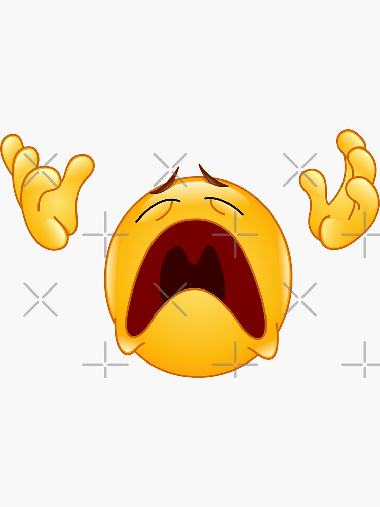 Sad Emoji Disappearing Meme Screaming Face Sticker For Sale By Fomodesigns Redbubble 