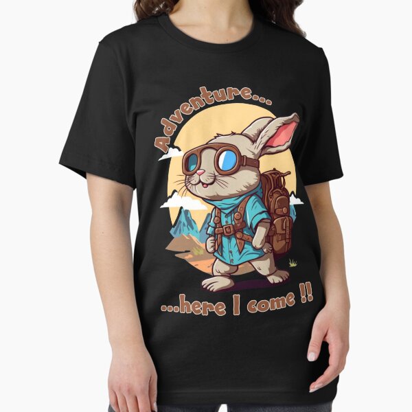 Item preview, Adventure here I come - Outdoor Funny Bunny Woodsman Camping designed and sold by Top Seller ⭐⭐⭐⭐⭐ 5/5.