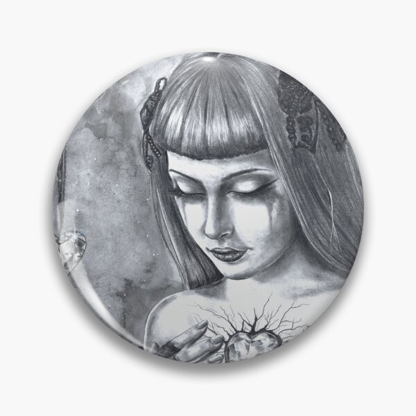 Item preview, Diamond April Birthstone Art Crystal Heart Goth Girl  designed and sold by Deanna Davoli.
