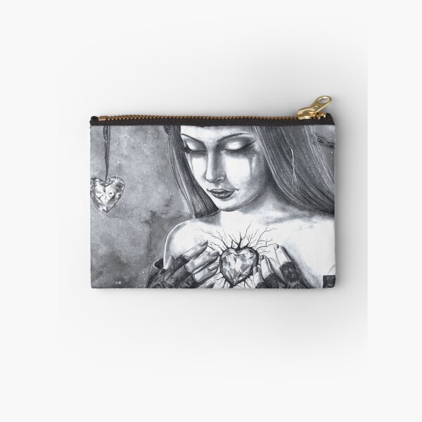 Item preview, Diamond April Birthstone Art Crystal Heart Goth Girl  designed and sold by Deanna Davoli.