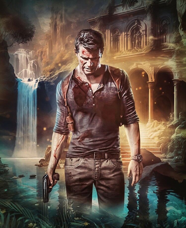 Artwork Drake in Cover, Uncharted 1, Naughty Dog