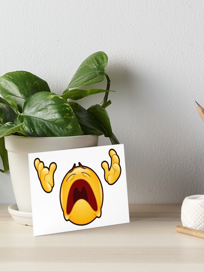 Emoji Disappearing Funny Meme Sad Screaming Angry Face | Greeting Card