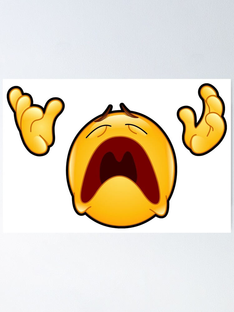 Emoji Disappearing Funny Meme Sad Screaming Angry Face | Poster