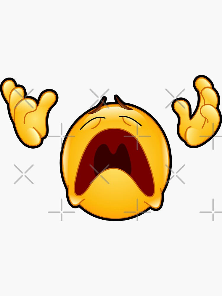 Emoji Disappearing Funny Meme Sad Screaming Angry Face Sticker