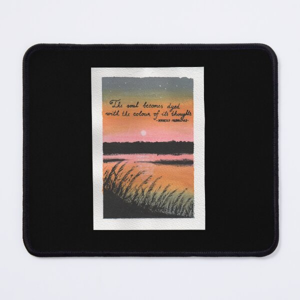 Item preview, Quote Card #11 - The soul becomes dyed with the colour of its thoughts. - Marcus Aurelius quote with sunset illustration designed and sold by WordsOf--Wisdom.