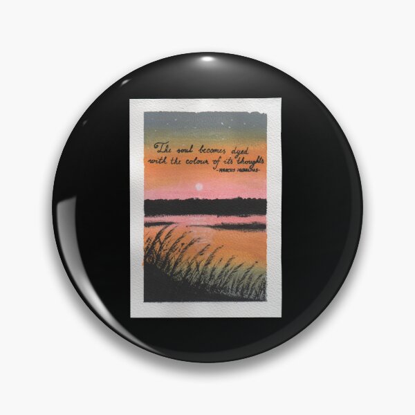 Item preview, Quote Card #11 - The soul becomes dyed with the colour of its thoughts. - Marcus Aurelius quote with sunset illustration designed and sold by WordsOf--Wisdom.