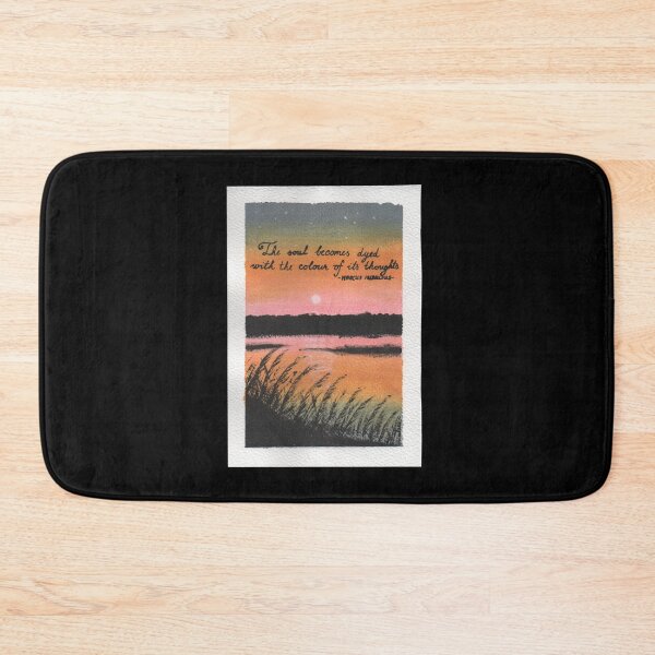 Item preview, Quote Card #11 - The soul becomes dyed with the colour of its thoughts. - Marcus Aurelius quote with sunset illustration designed and sold by WordsOf--Wisdom.