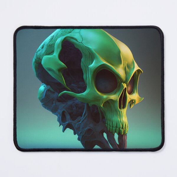 Item preview, Green Alien Skull, Poster designed and sold by SkullandKitten.