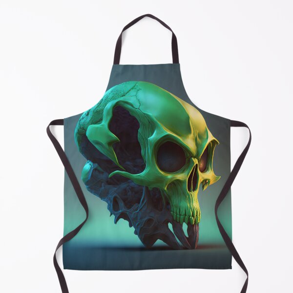 Item preview, Green Alien Skull, Poster designed and sold by SkullandKitten.
