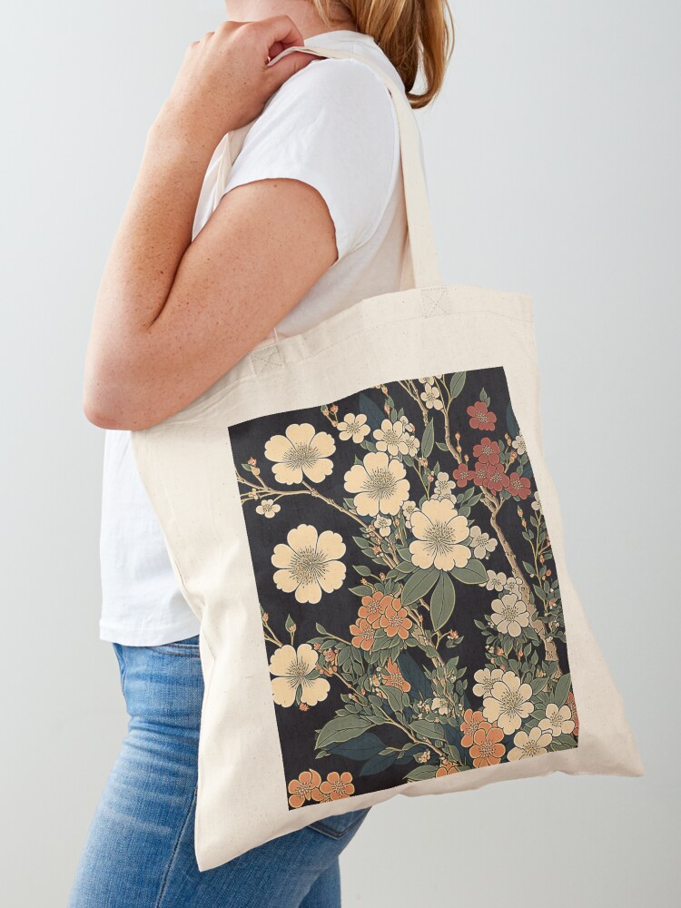 Ukiyoe Blooms: A Traditional Japanese Woodblock Print of Flowers in the  Ukiyoe Style. | Tote Bag