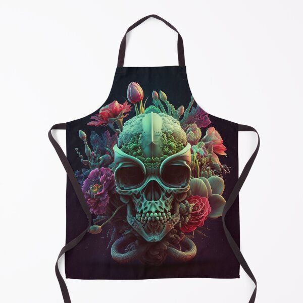 Item preview, Alien Skull with Flowers, Poster designed and sold by SkullandKitten.