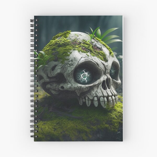 Item preview, Mossy Alien Skull, Poster designed and sold by SkullandKitten.
