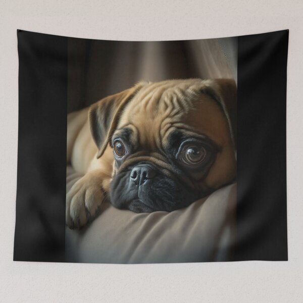 Item preview, Cute Puppy Pug On The Sofa designed and sold by Mitch-Angelo.