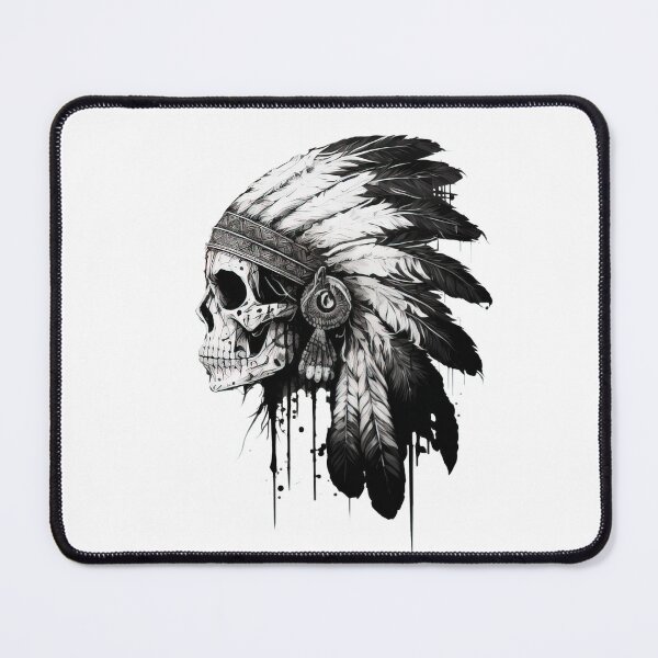 Item preview, Red Indian Skull Red Chief Apache Warrior Head designed and sold by CoyoteStudio.