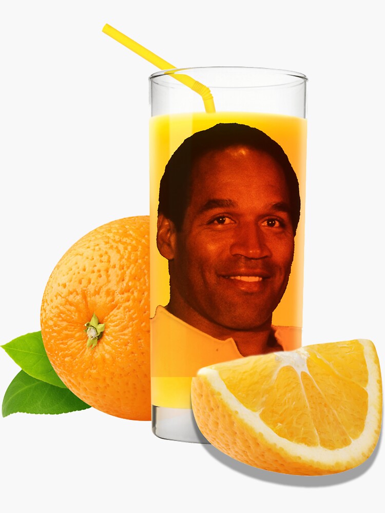 "Orange Juice Simpson" Sticker for Sale by AlphaOutfitCo | Redbubble