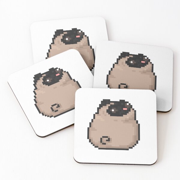 Item preview, Fat Pixel Pug with Tongue Out designed and sold by GraphicBubbleMA.