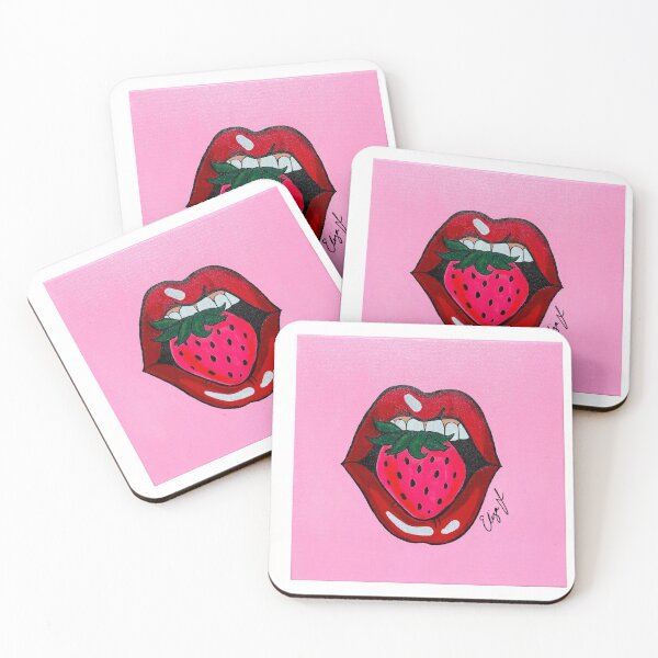 Item preview, Strawberry Pink Lip PopArt designed and sold by Ezlinarts.