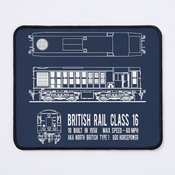 Item preview, British Rail Class 16 Diesel Locomotive Train Blueprint Diagrams Gift designed and sold by Maljonic.