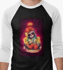 Camiseta ¾ bicolor para hombre Día de los Muertos