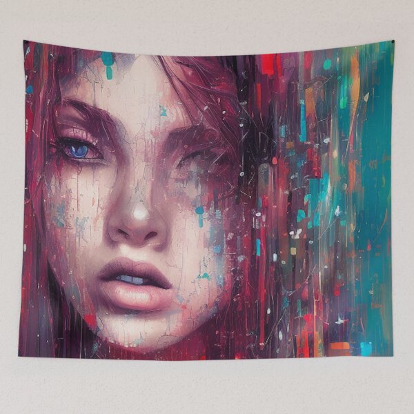 Item preview, Woman Paint Drop Digital Art designed and sold by ArtsyWishesShop.