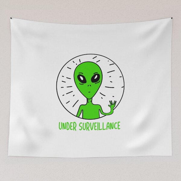 Item preview, Under Surveillance Funny Alien designed and sold by Vendetta-art.