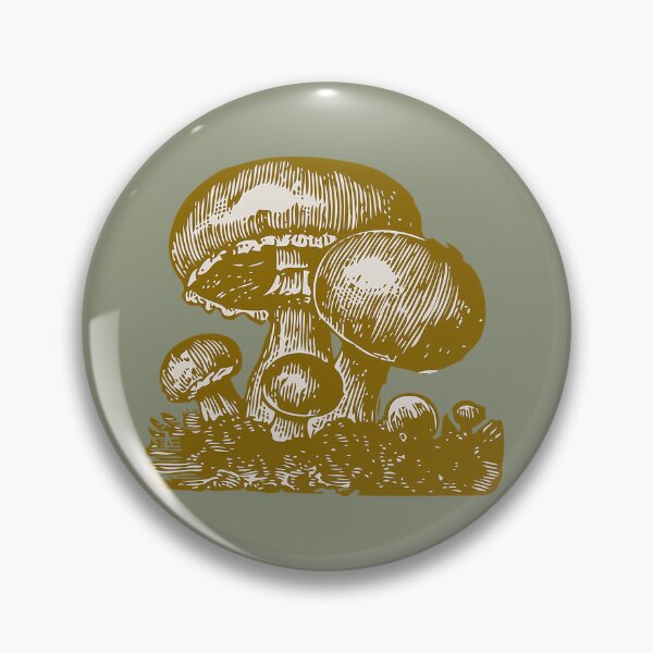 Item preview, Brown Mushrooms Fungi Sketch Carve Nature Lines designed and sold by paisleyaloucks.