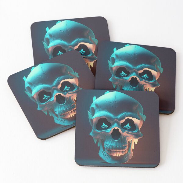 Item preview, Blue Alien Skull, Poster designed and sold by SkullandKitten.