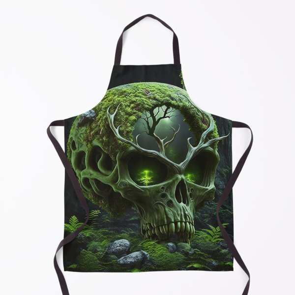 Item preview, Mossy green Alien Skull, Poster designed and sold by SkullandKitten.