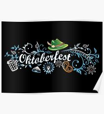 Oktoberfest decoration with traditional elements Poster