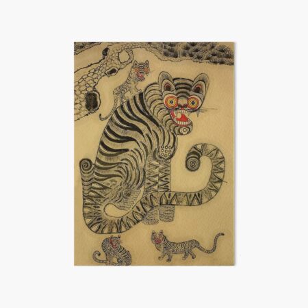 Item preview, Vintage Korean Tiger Minhwa Hanging Scroll designed and sold by PatricianneK.