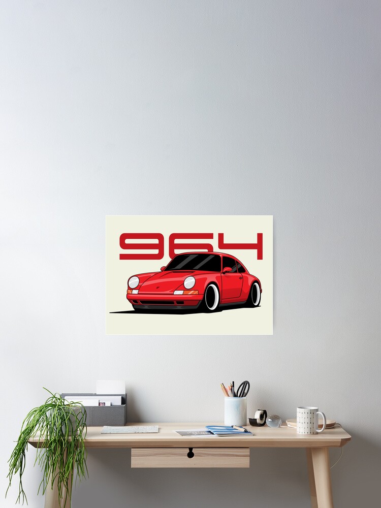 Porsche 964 Illustration Red
