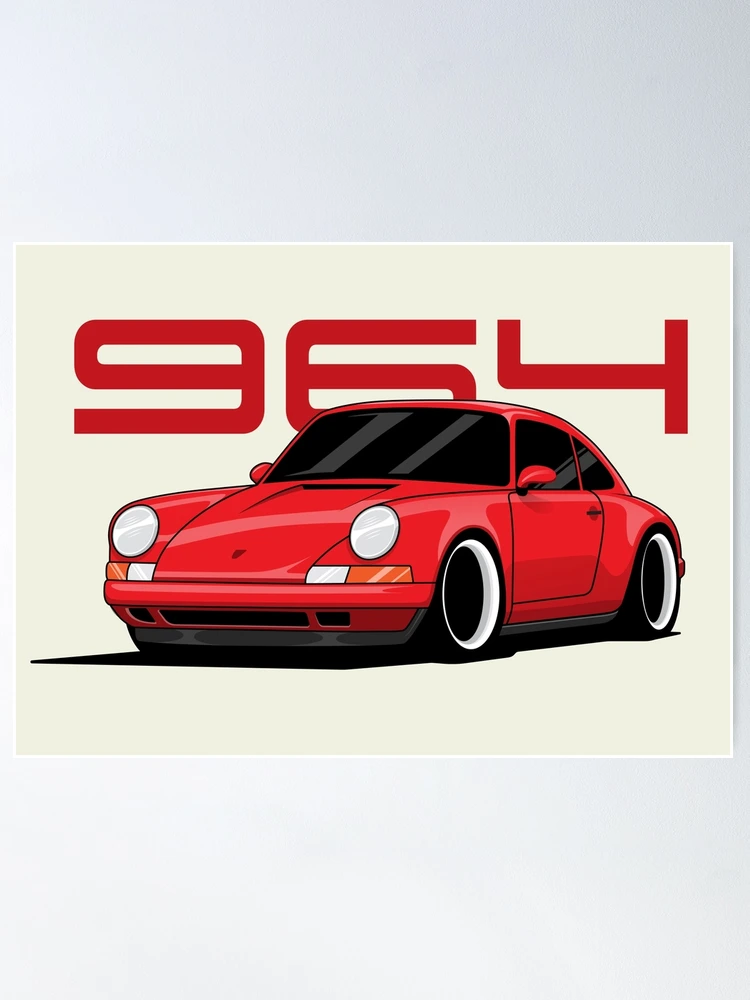 スケールモデル 新作 Porsche 964 Illustration Red アクセサリー