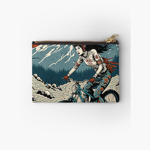 Item preview, Ukiyoe Cyclist: A Traditional Japanese Woodblock Print of a Cyclist Riding a Bicycle in the Ukiyoe Style. designed and sold by BotTastic.