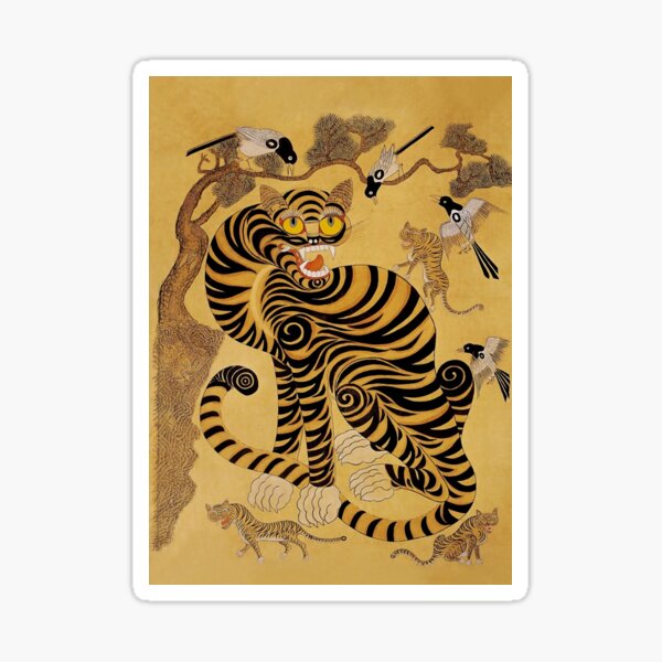 Item preview, Traditional Korean Minhwa Tiger designed and sold by PatricianneK.