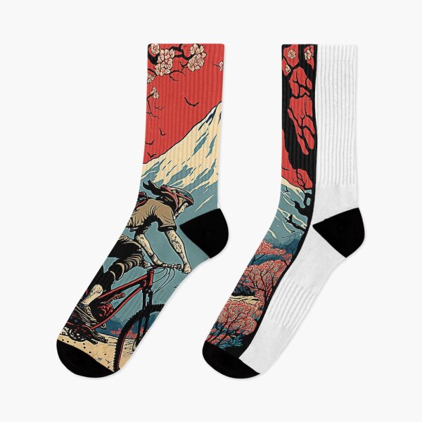 Item preview, Copy of Ukiyoe Cyclist: A Traditional Japanese Woodblock Print of a Cyclist Riding a Bicycle in the Ukiyoe Style. designed and sold by BotTastic.