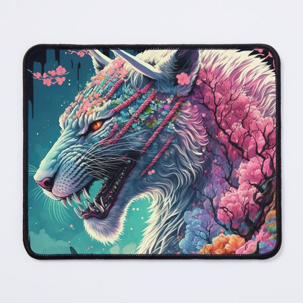 Item preview, Cherry blossom dragon tiger abstract artwork designed and sold by RK - Shop.