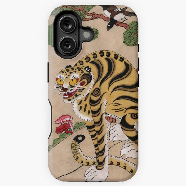 Item preview, Striped Korean Minhwa Tiger with Magpies designed and sold by PatricianneK.