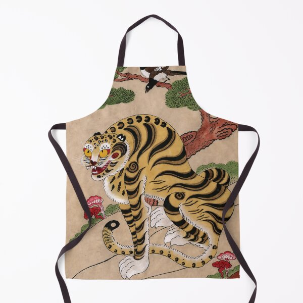 Item preview, Striped Korean Minhwa Tiger with Magpies designed and sold by PatricianneK.