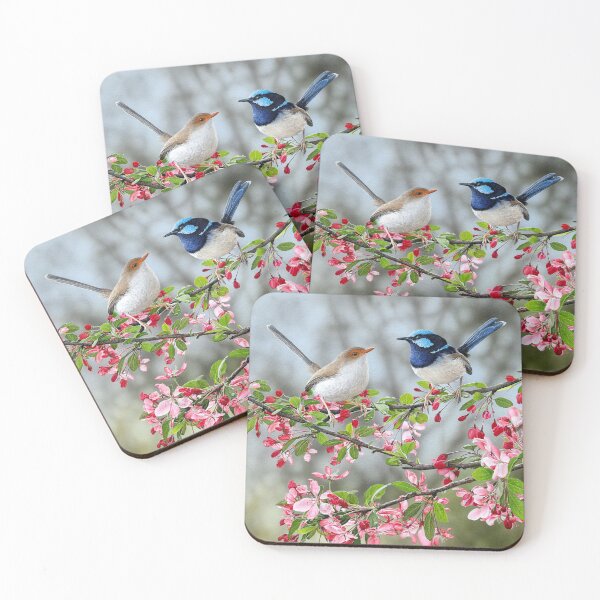 Item preview, "Courtship" (Superb Fairy-wrens) designed and sold by Frances McMahon Watercolour Bird Artist.