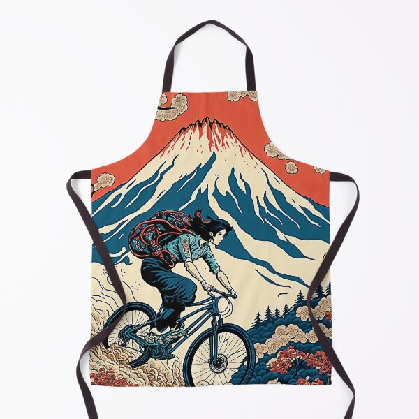 Item preview, Ukiyoe Cyclist: A Traditional Japanese Woodblock Print of a Cyclist Riding a Bicycle in the Ukiyoe Style. designed and sold by BotTastic.