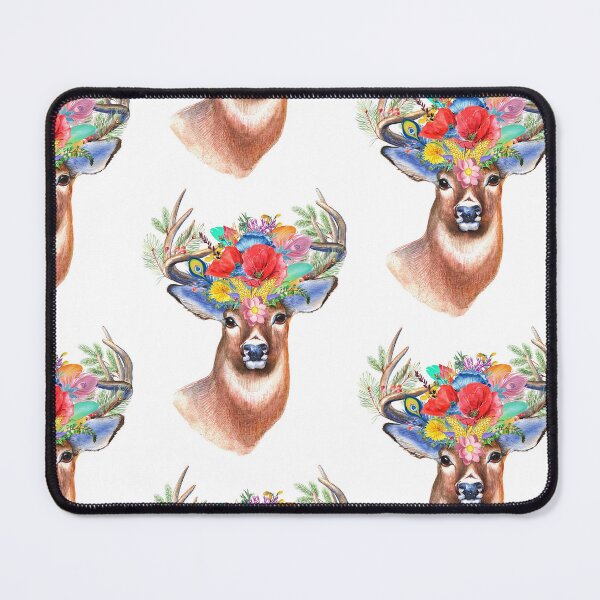 Item preview, Floral antlers Buck, peacock feathers, deer antlers art designed and sold by paisleyaloucks.