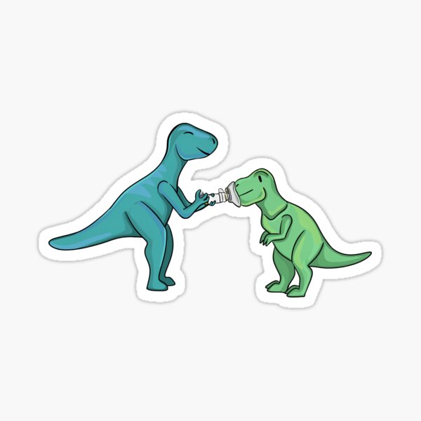 Item preview, Blue and Green Dinos with Inhaler, Spacer, and Mask designed and sold by InclusiveDinos.