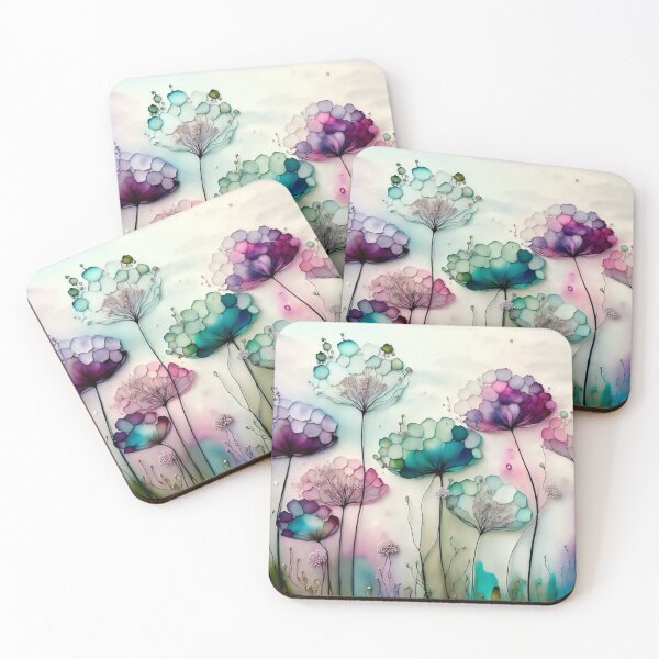 Item preview, Fantasy Abstract Alcohol Ink Painting, Magical Flower Meadow designed and sold by Orianah.